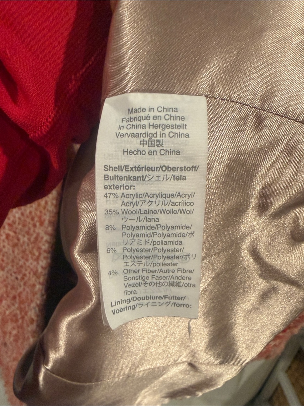 J. Crew Daphne in Italian Tweed Topcoat Faded Guava Nayla Size 0P - Picture 6 of 9